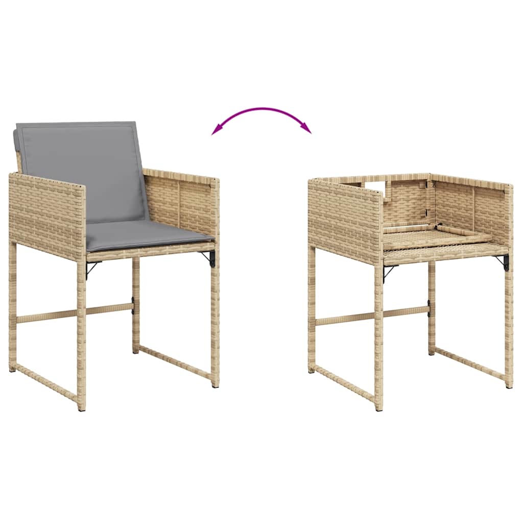 Set Pranzo da Giardino 13 pz con Cuscini Beige Misto Polyrattan | homemem39