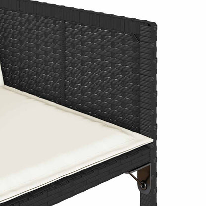 Set da Pranzo da Giardino 15 pz con Cuscini Nero in Polyrattan | homemem39