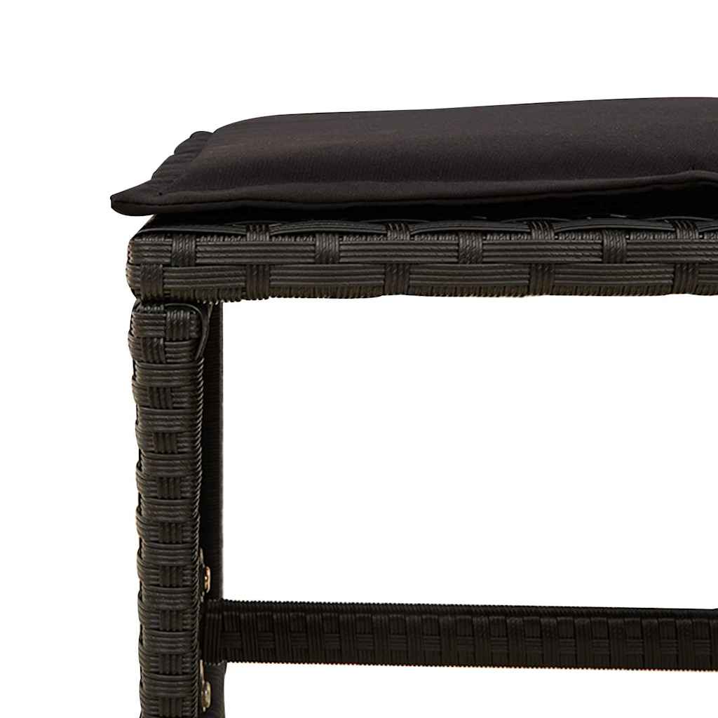 Set da Pranzo da Giardino 15 pz con Cuscini Nero in Polyrattan | homemem39