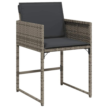 Set da Pranzo da Giardino 17pz con Cuscini Grigio in Polyrattan | homemem39