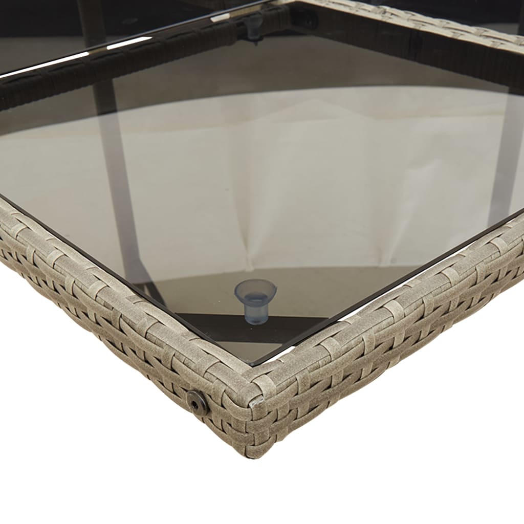 Set da Pranzo da Giardino 17pz con Cuscini Grigio in Polyrattan - homemem39