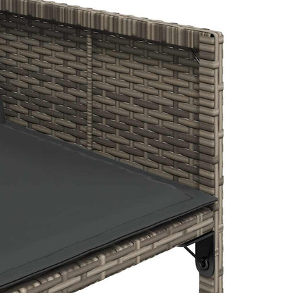 Set da Pranzo da Giardino 17pz con Cuscini Grigio in Polyrattan | homemem39