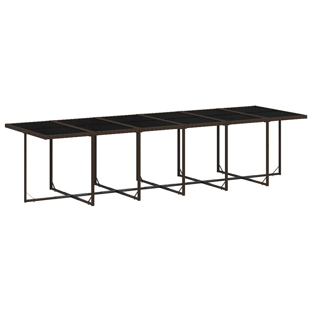 Set da Pranzo da Giardino 17 pz con Cuscini Marrone Polyrattan | homemem39