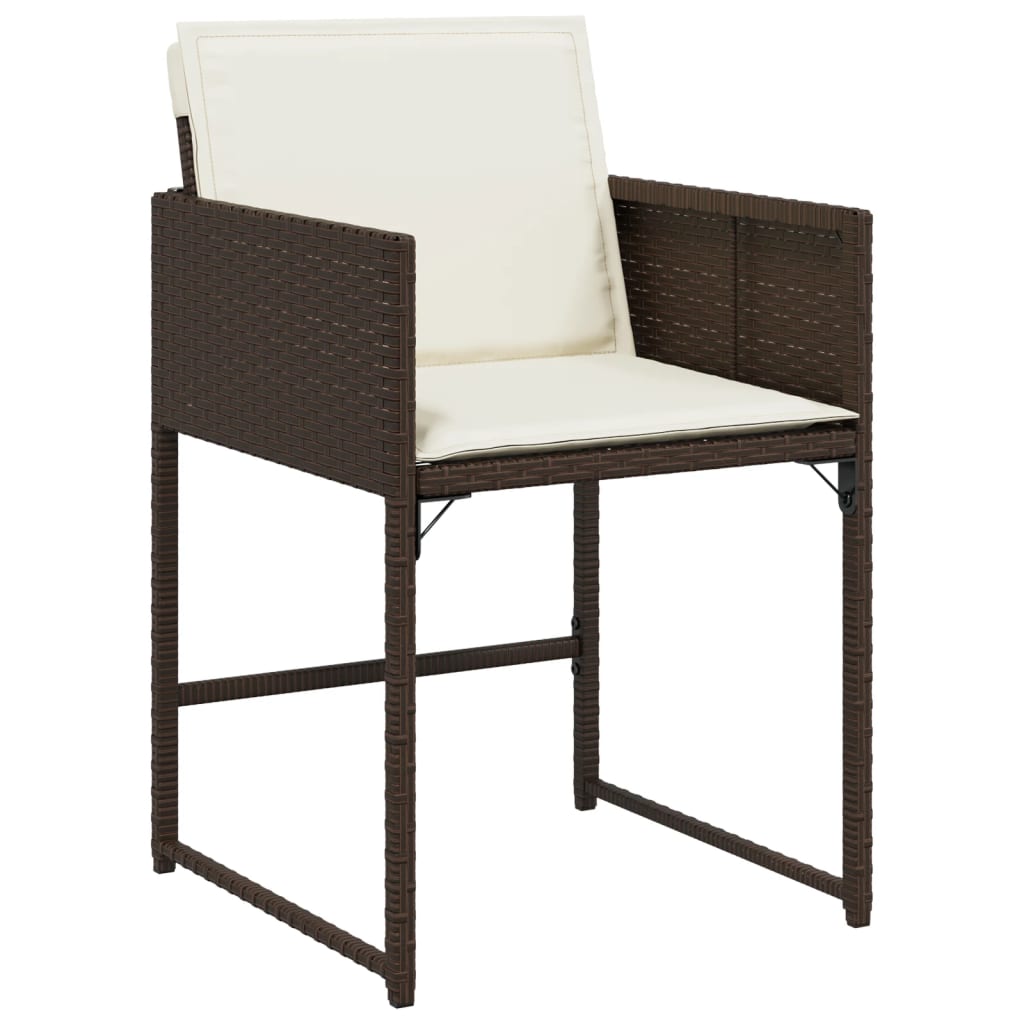 Set da Pranzo da Giardino 17 pz con Cuscini Marrone Polyrattan - homemem39