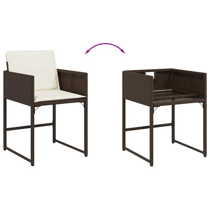 Set da Pranzo da Giardino 17 pz con Cuscini Marrone Polyrattan | homemem39