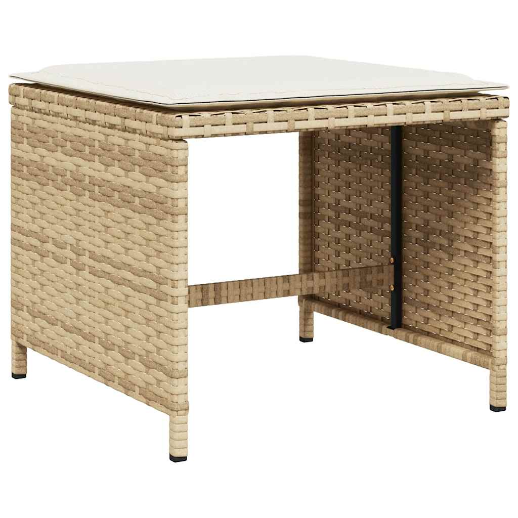 Set da Pranzo da Giardino 17 pz con Cuscini Beige in Polyrattan | homemem39