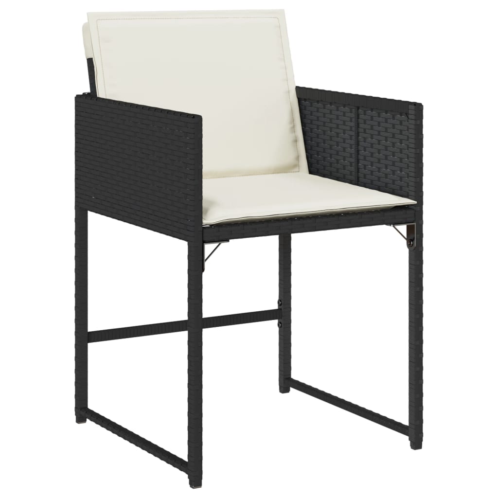 Set da Pranzo da Giardino 17 pz con Cuscini Nero in Polyrattan - homemem39