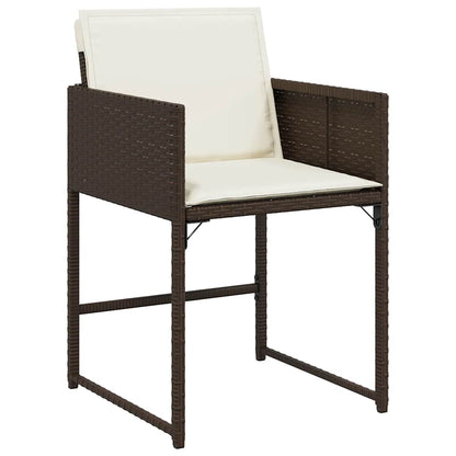 Set da Pranzo da Giardino 9pz con Cuscini Marrone in Polyrattan | homemem39