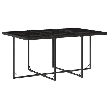 Set da Pranzo da Giardino 11 pz con Cuscini in Polyrattan Nero - homemem39