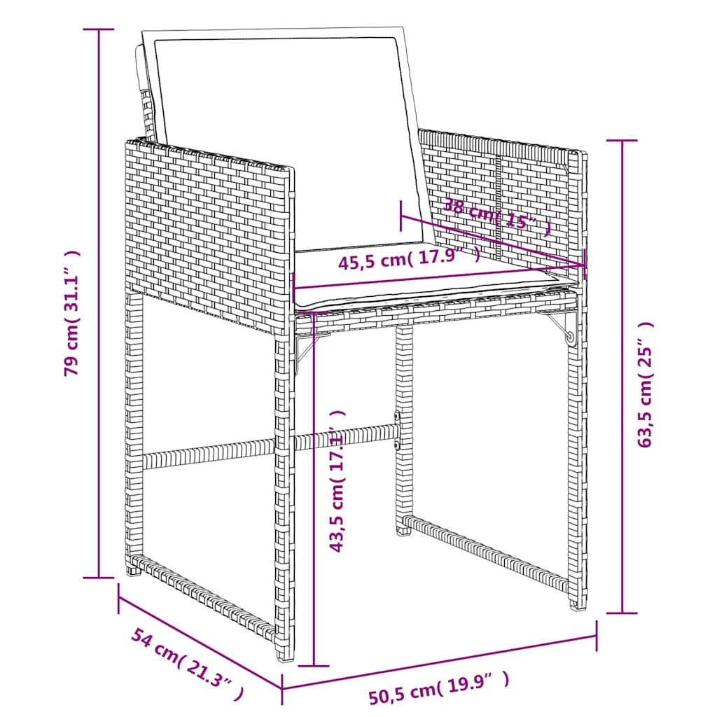 Set da Pranzo da Giardino 11 pz con Cuscini Beige in Polyrattan | homemem39