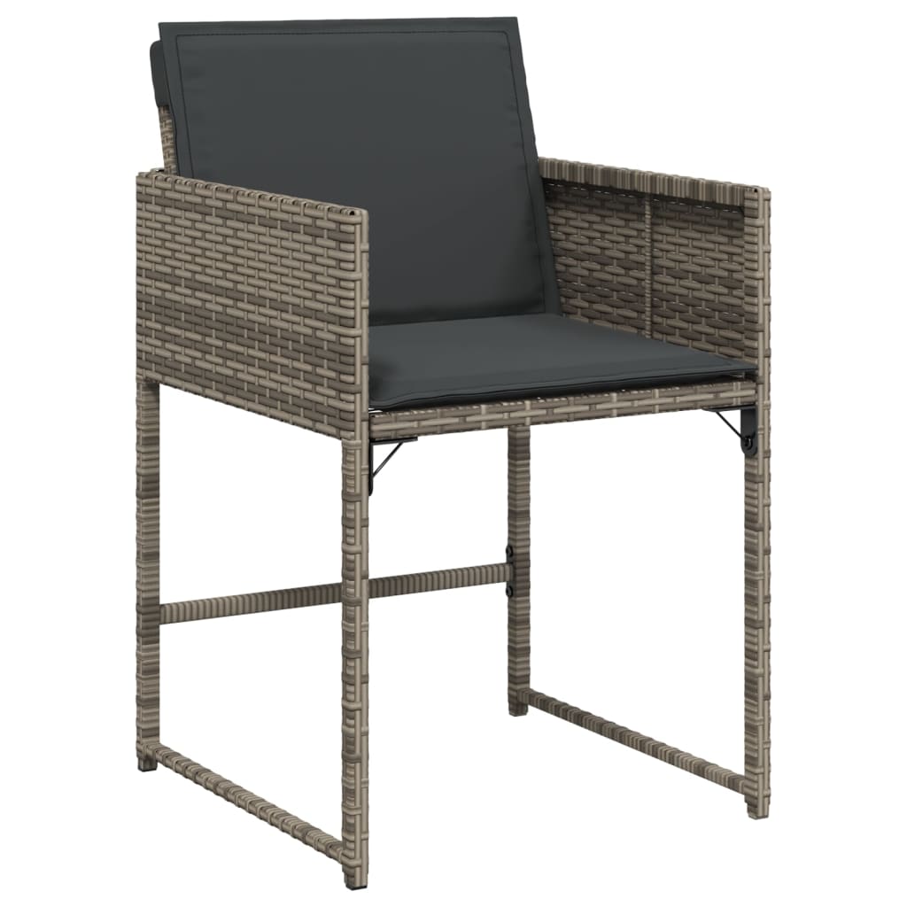 Set da Pranzo da Giardino 13pz con Cuscini Grigio in Polyrattan - homemem39