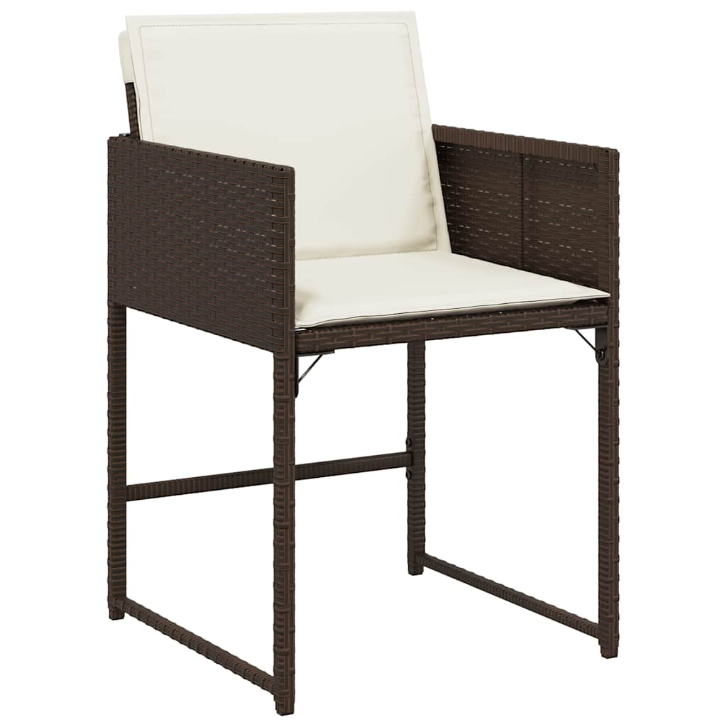 Set da Pranzo da Giardino 13pz con Cuscini Marrone Polyrattan | homemem39