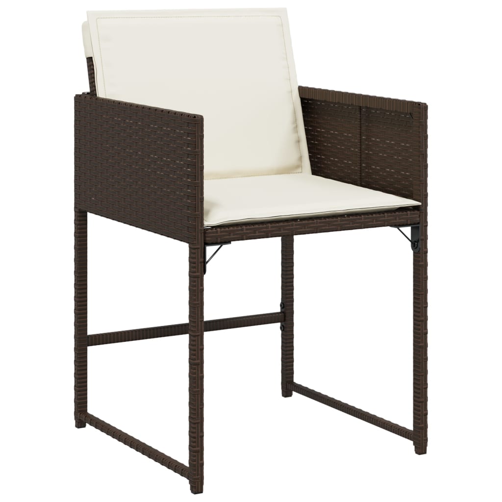Set da Pranzo da Giardino 13pz con Cuscini Marrone Polyrattan - homemem39