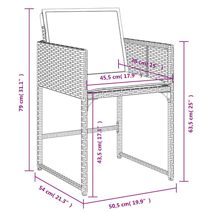 Set da Pranzo da Giardino 13pz con Cuscini Marrone Polyrattan | homemem39