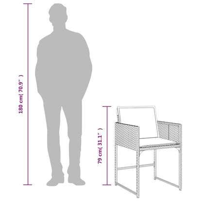 Set da Pranzo da Giardino 13 pz con Cuscini Beige in Polyrattan | homemem39