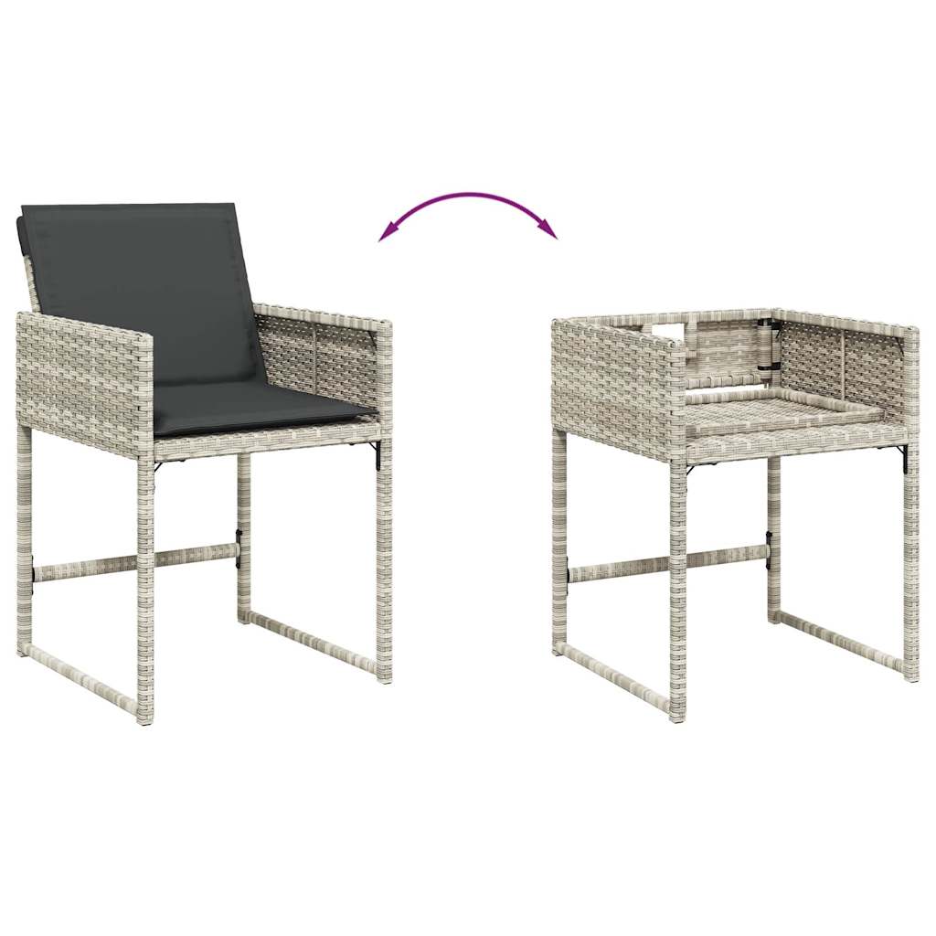 Set da Pranzo da Giardino 13pz con Cuscini Grigio in Polyrattan - homemem39