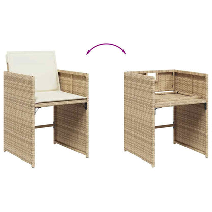 Set Pranzo da Giardino 13 pz con Cuscini Beige Misto Polyrattan | homemem39