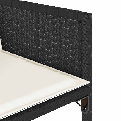Set da Pranzo da Giardino 15 pz con Cuscini Nero in Polyrattan | homemem39