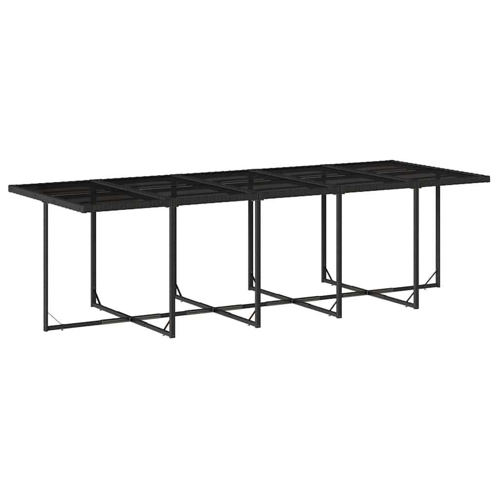Set da Pranzo da Giardino 15 pz con Cuscini Nero in Polyrattan | homemem39