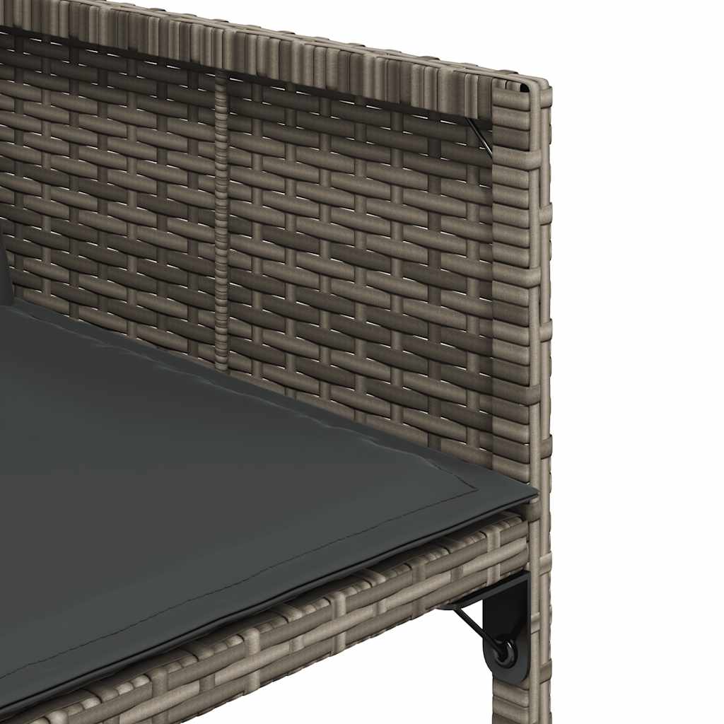 Set da Pranzo da Giardino 15 pz con Cuscini Grigio Polyrattan | homemem39