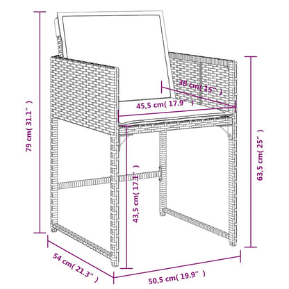 Set da Pranzo da Giardino 15 pz con Cuscini Grigio Polyrattan | homemem39