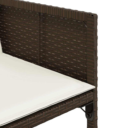 Set da Pranzo da Giardino 15 pz con Cuscini Marrone Polyrattan | homemem39