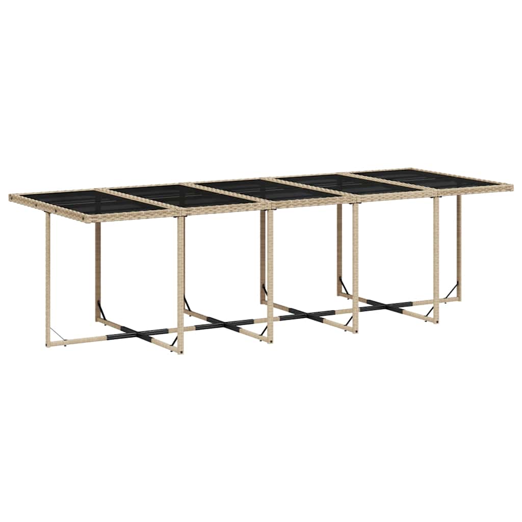 Set da Pranzo da Giardino 15 pz con Cuscini Beige in Polyrattan | homemem39