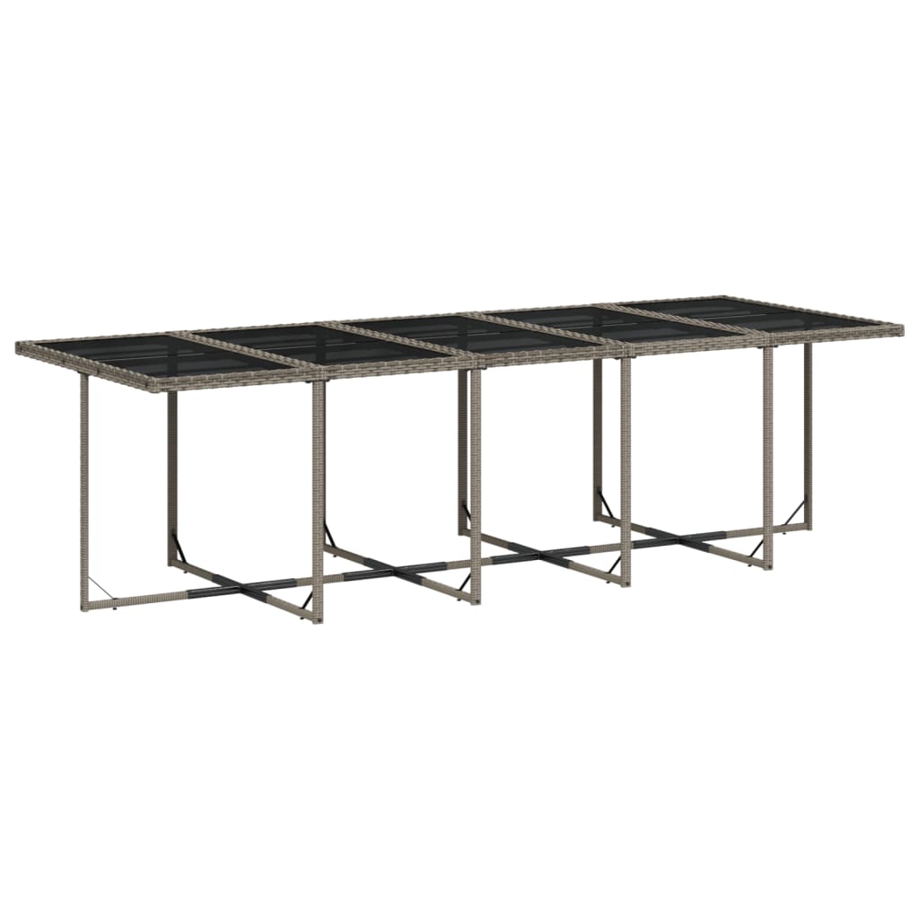 Set da pranzo da giardino da 15 pz con Cuscini in Polyrattan Grigio | homemem39