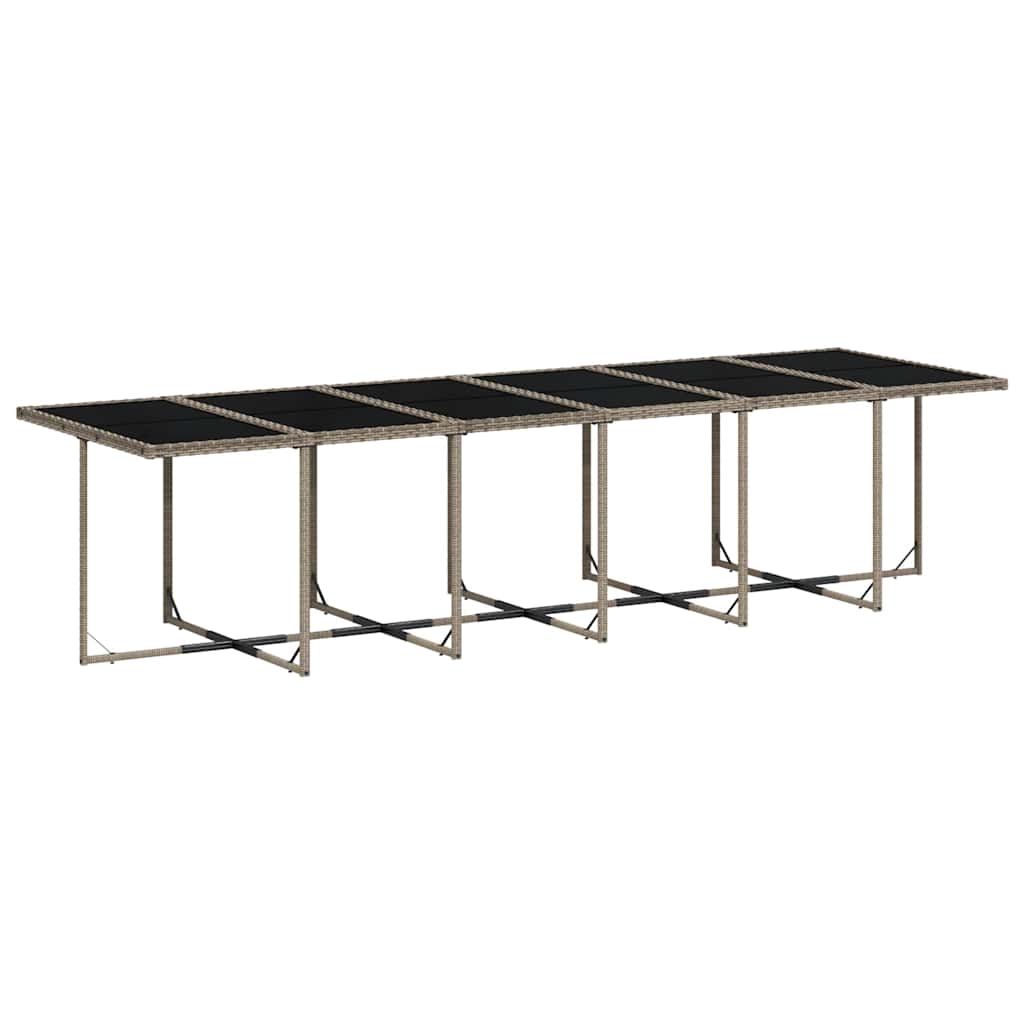 Set da Pranzo da Giardino 17pz con Cuscini Grigio in Polyrattan | homemem39