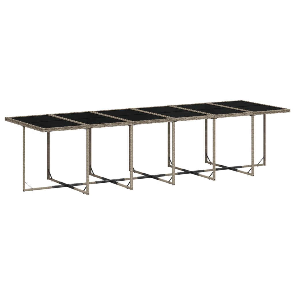 Set da pranzo da giardino da 17 pz con Cuscini in Polyrattan Grigio | homemem39