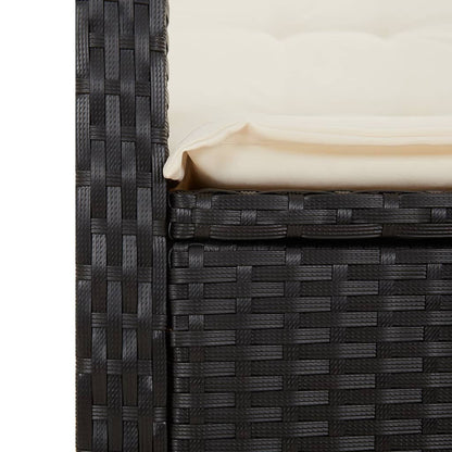 Set da Pranzo da Giardino 5 pz Nero con Cuscini in Polyrattan | homemem39