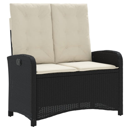 Set da Pranzo da Giardino 4 pz con Cuscini Nero in Polyrattan | homemem39