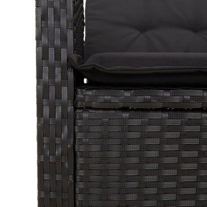 Set da Pranzo da Giardino 2 pz con Cuscini Nero in Polyrattan | homemem39