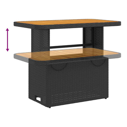 Set da Pranzo da Giardino 4 pz con Cuscini Nero in Polyrattan | homemem39