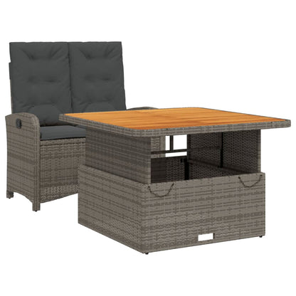 Set da Pranzo da Giardino 2 pz con Cuscini in Polyrattan