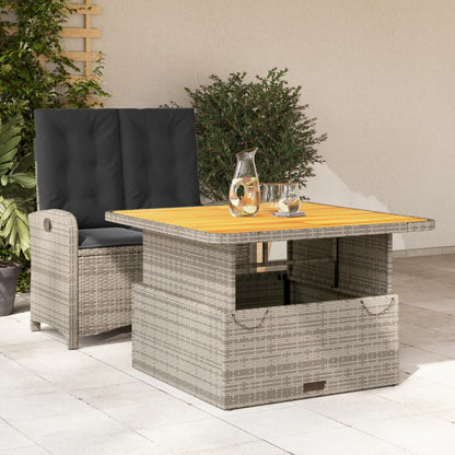 Set da Pranzo da Giardino 2 pz con Cuscini in Polyrattan Grigio | homemem39