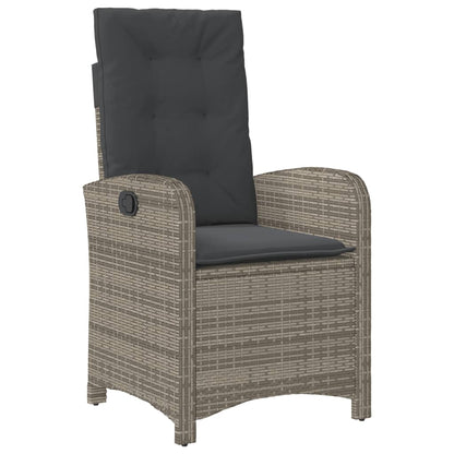 Set da Pranzo da Giardino 4 pz con Cuscini in Polyrattan Grigio | homemem39
