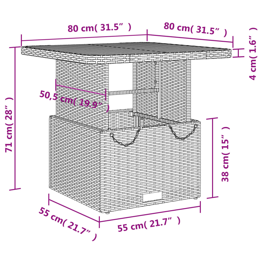 Set da Pranzo da Giardino 5 pz Nero con Cuscini in Polyrattan - homemem39