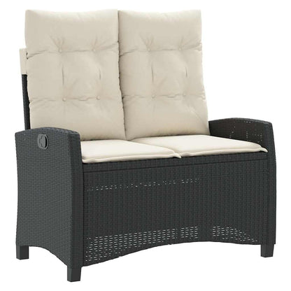 Set da Pranzo da Giardino 2 pz con Cuscini Nero in Polyrattan | homemem39