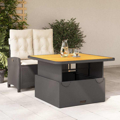 Set da Pranzo da Giardino 2 pz con Cuscini Nero in Polyrattan | homemem39
