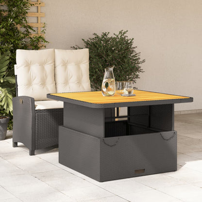 Set da Pranzo da Giardino 2 pz con Cuscini Nero in Polyrattan - homemem39