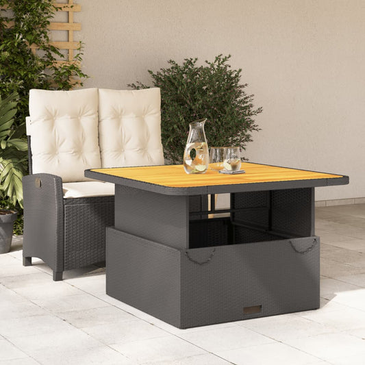 Set da Pranzo da Giardino 2 pz con Cuscini Nero in Polyrattan - homemem39