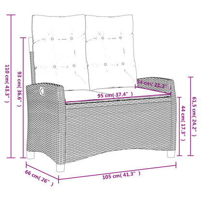 Set da Pranzo da Giardino 4 pz con Cuscini Nero in Polyrattan - homemem39