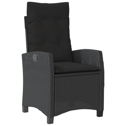 Set da Pranzo da Giardino 3 pz con Cuscini Nero in Polyrattan - homemem39