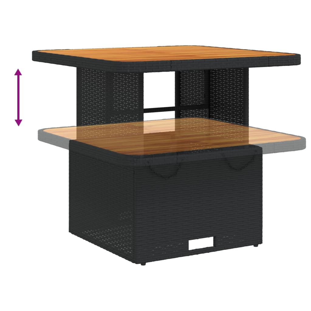 Set da Pranzo da Giardino 5 pz Nero con Cuscini in Polyrattan | homemem39