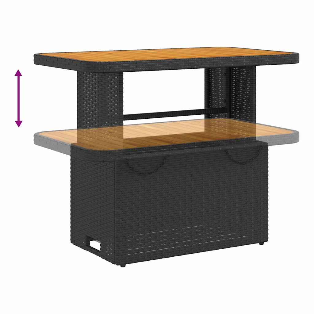 Set da Pranzo da Giardino 2 pz con Cuscini Nero in Polyrattan | homemem39