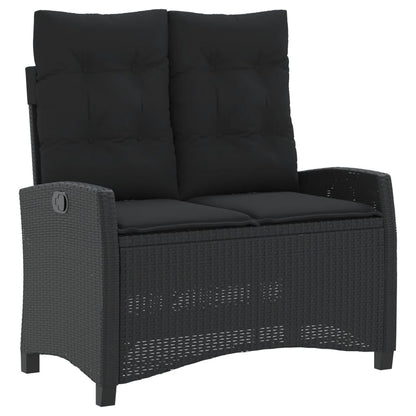 Set da Pranzo da Giardino 4 pz con Cuscini Nero in Polyrattan | homemem39
