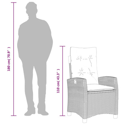 Set da Pranzo da Giardino 5 pz con Cuscini in Polyrattan Grigio | homemem39