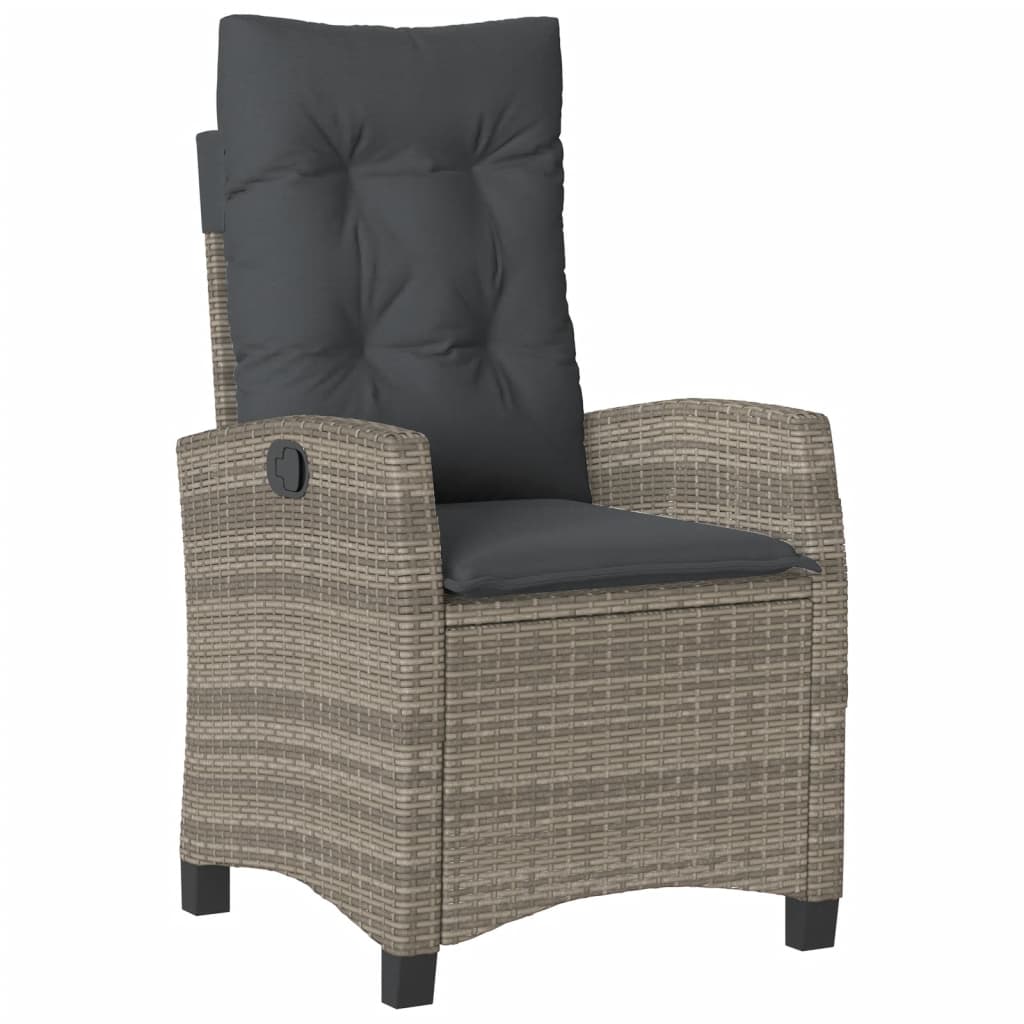 Set da Pranzo da Giardino 5 pz con Cuscini in Polyrattan Grigio | homemem39
