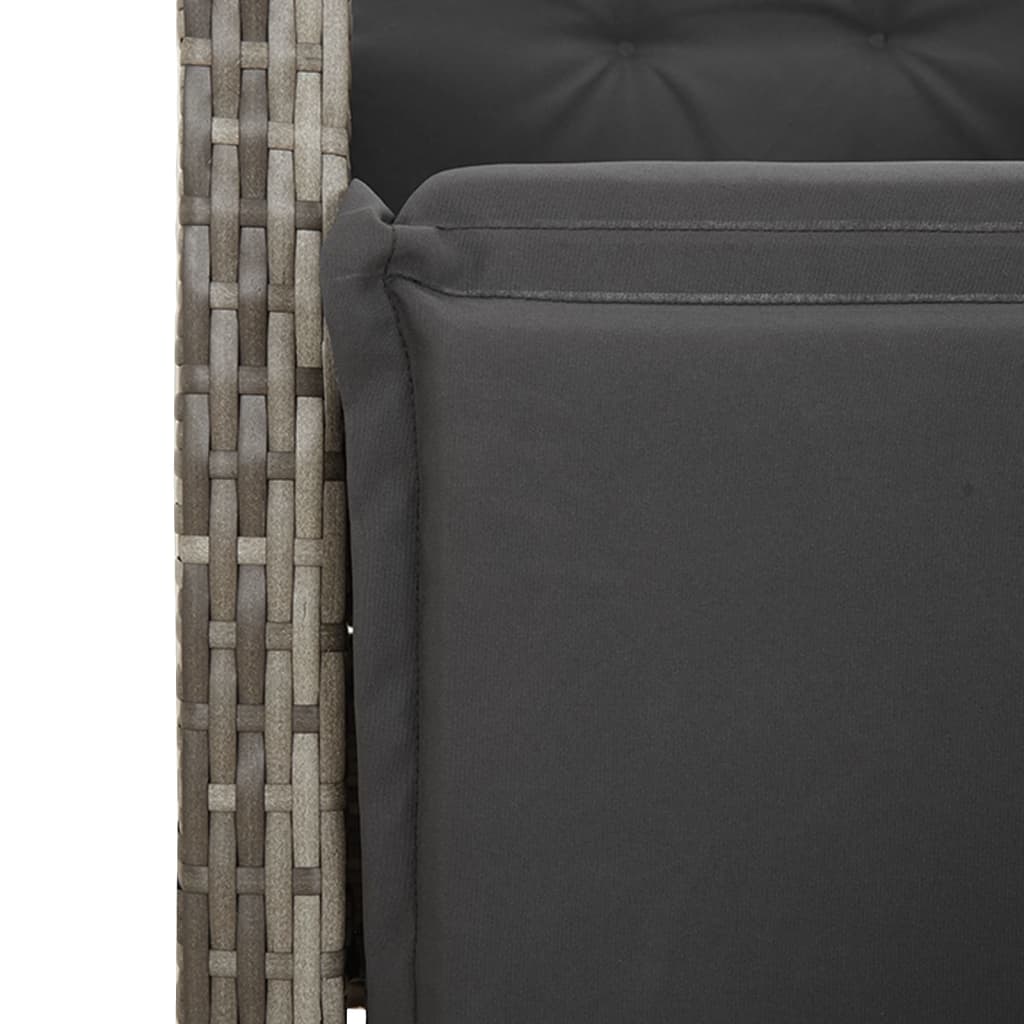 Set da Pranzo da Giardino 5 pz con Cuscini in Polyrattan Grigio | homemem39